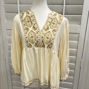 Embroidered Cream Blouse